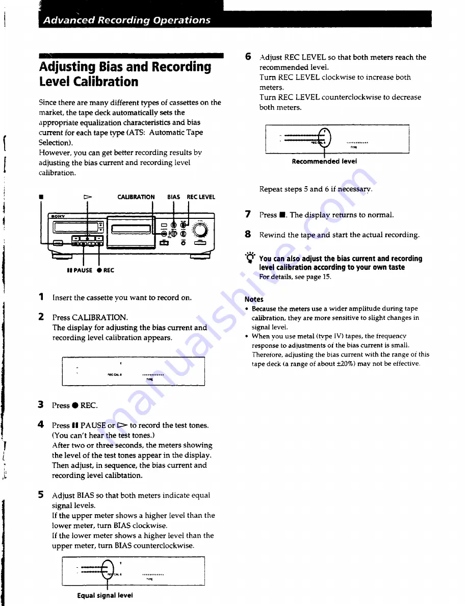 Sony TC-KA1ESA - Cassette Deck Operating Instructions Manual Download Page 9