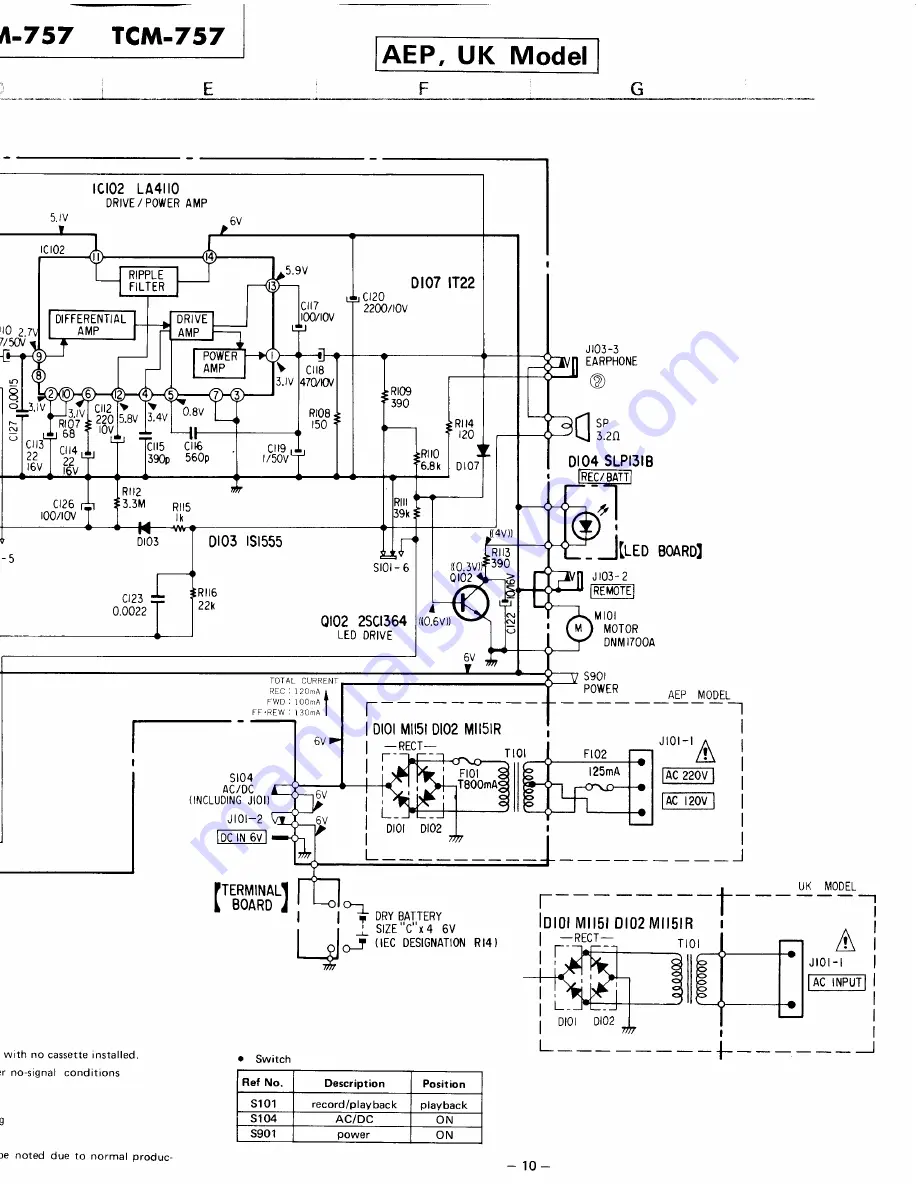 Sony TCM-757 Service Manual Download Page 10