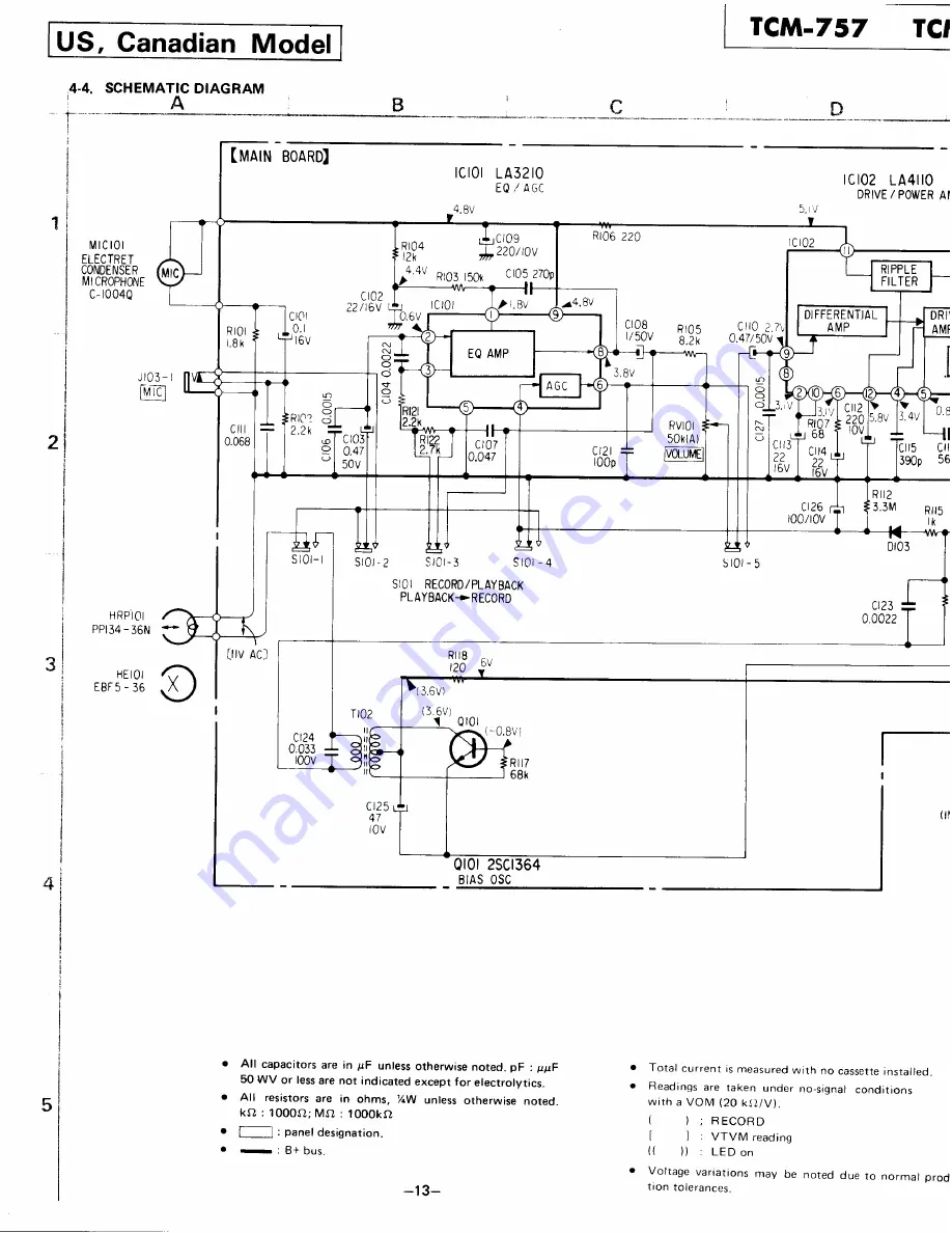 Sony TCM-757 Service Manual Download Page 13