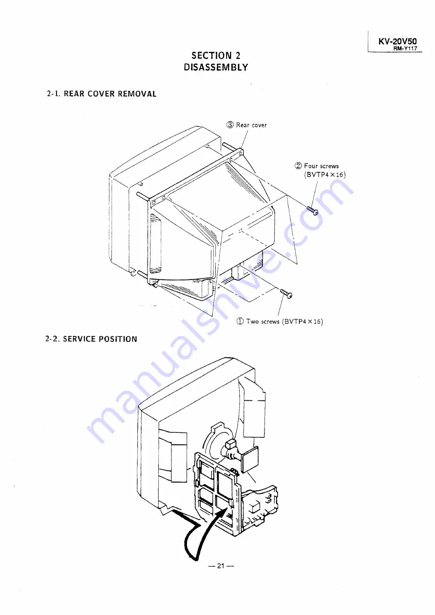 Sony Trinitron KV-20V50 Service Manual Download Page 21