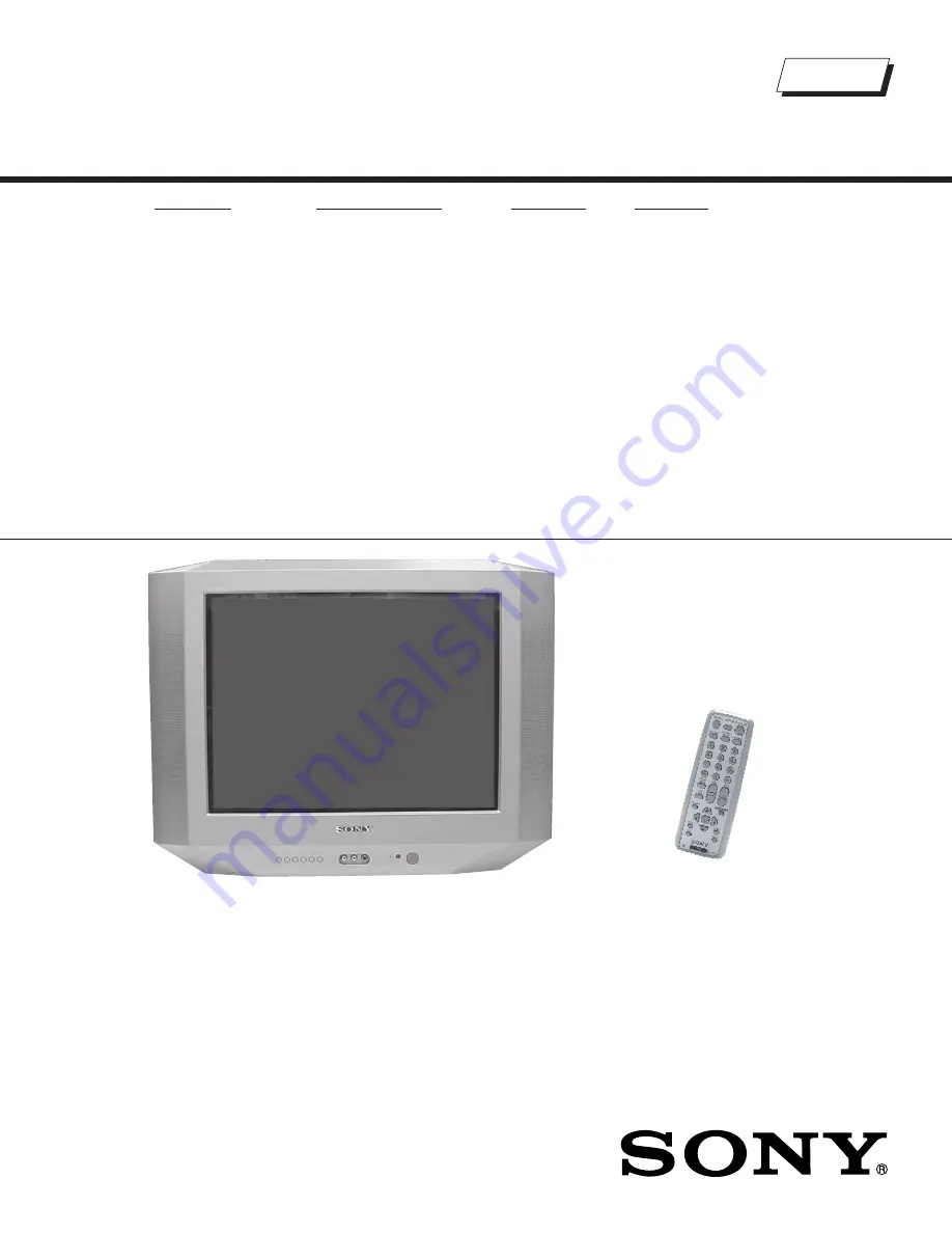 Sony TRINITRON KV-21FW150 Скачать руководство пользователя страница 2