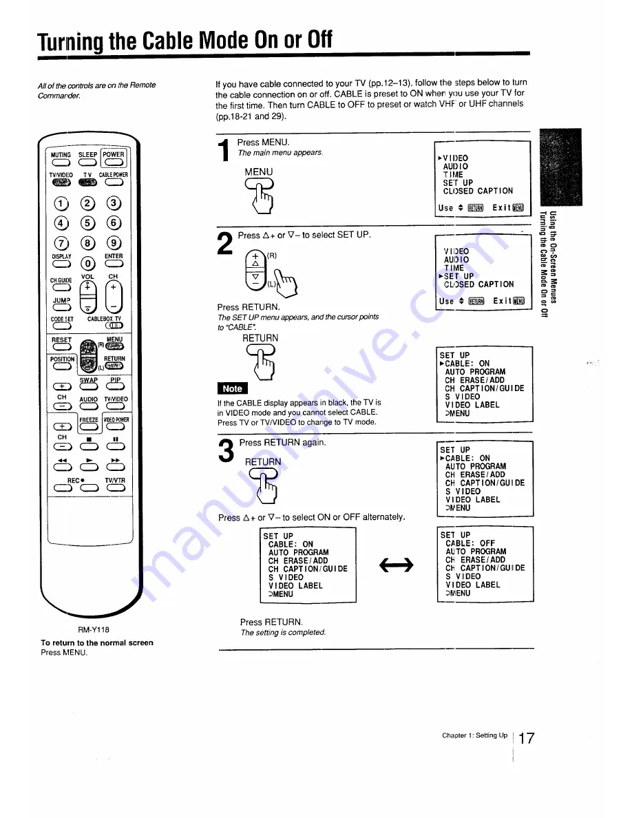 Sony Trinitron KV-27TS29 Скачать руководство пользователя страница 17