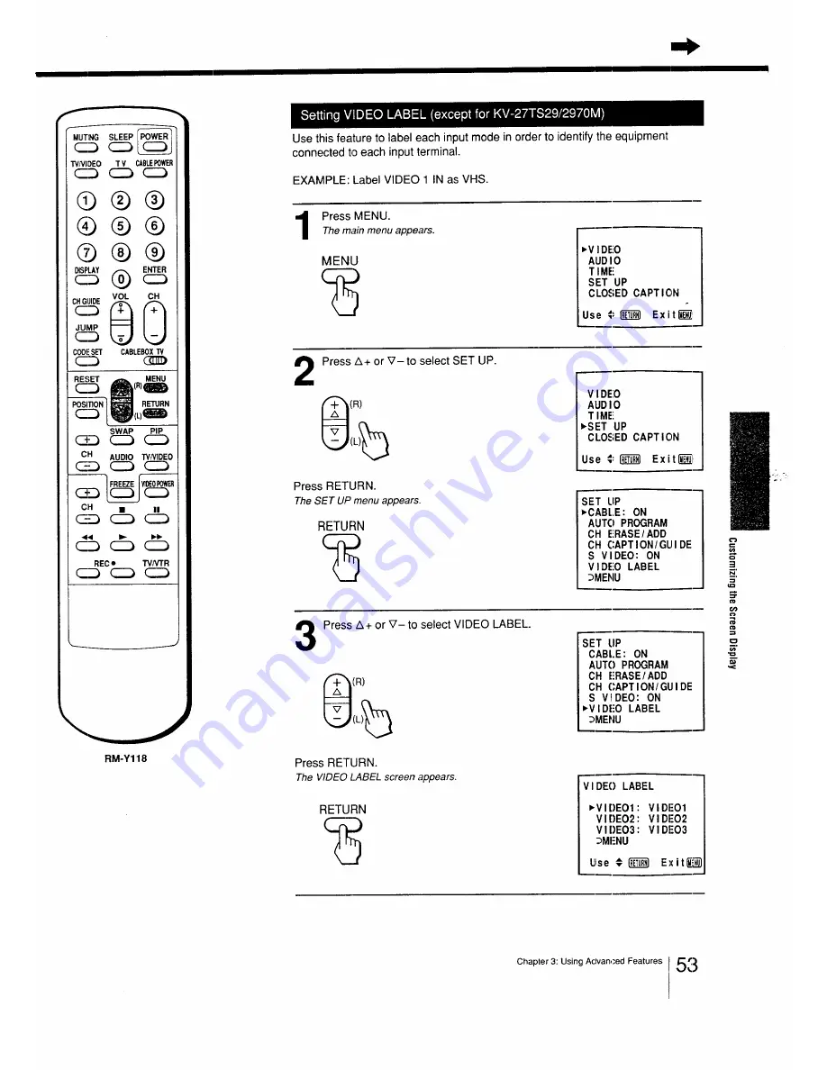 Sony Trinitron KV-27TS29 Скачать руководство пользователя страница 53