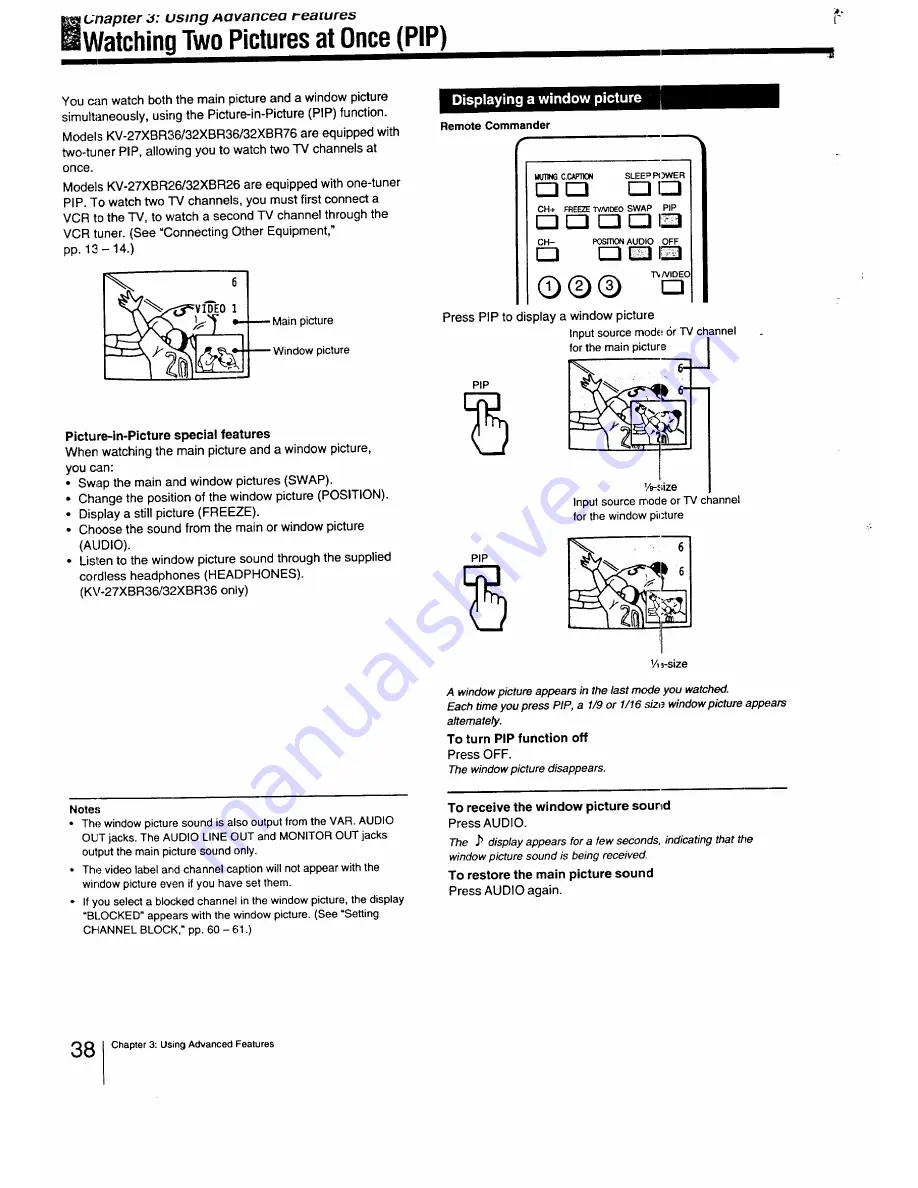 Sony Trinitron KV-27XBR26 Manual Download Page 38