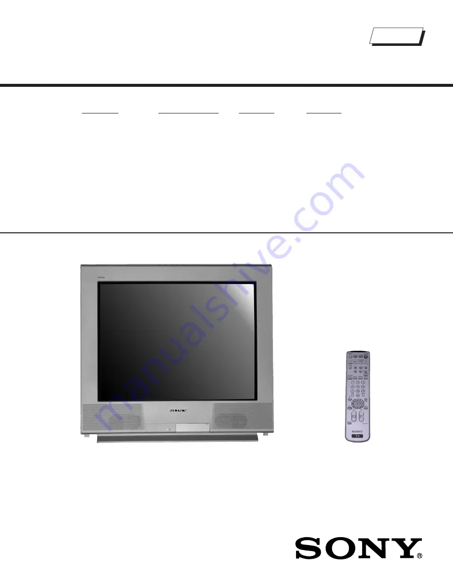 Sony Trinitron KV-29FS13 Скачать руководство пользователя страница 1