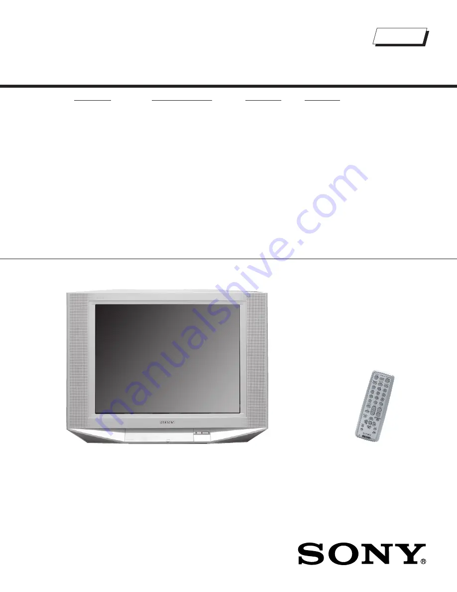 Sony TRINITRON KV-29FS150 Service Manual Download Page 2