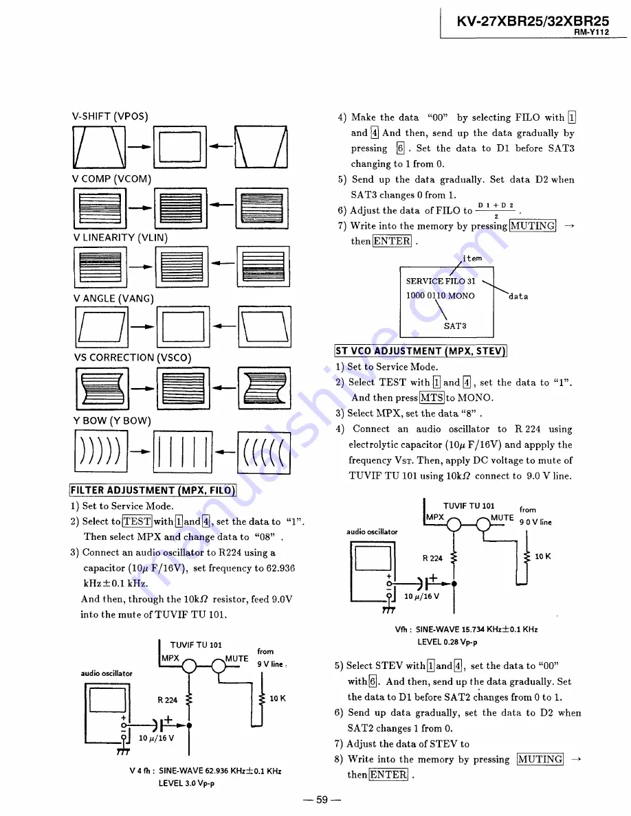 Sony Trinitron KV-32XBR25 Service Manual Download Page 59