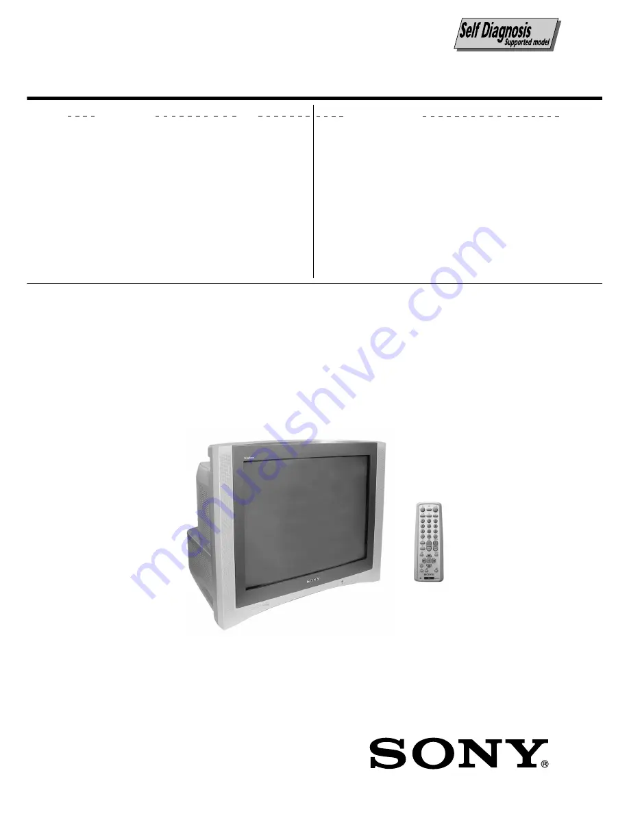 Sony TRINITRON KV-AR25M90B Service Manual Download Page 2