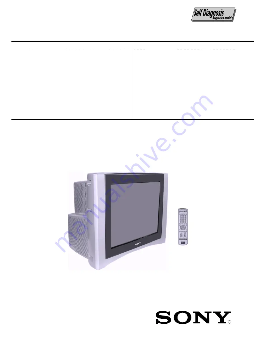 Sony TRINITRON KV-DR29M39 Service Manual Download Page 2