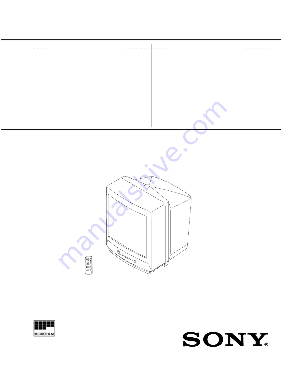 Sony TRINITRON KV-G14L2J Скачать руководство пользователя страница 1