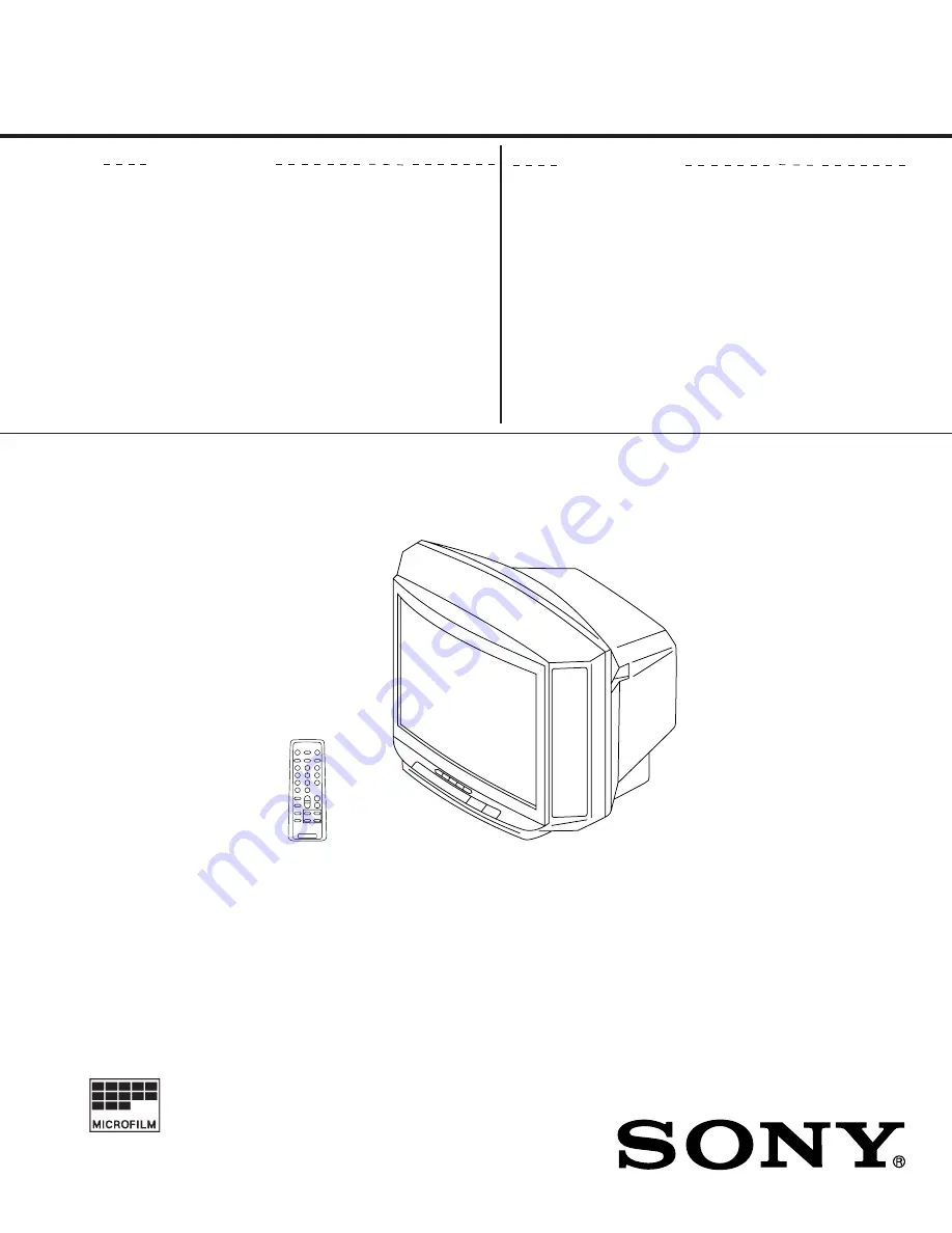 Sony Trinitron KV-J21MF2J Скачать руководство пользователя страница 1