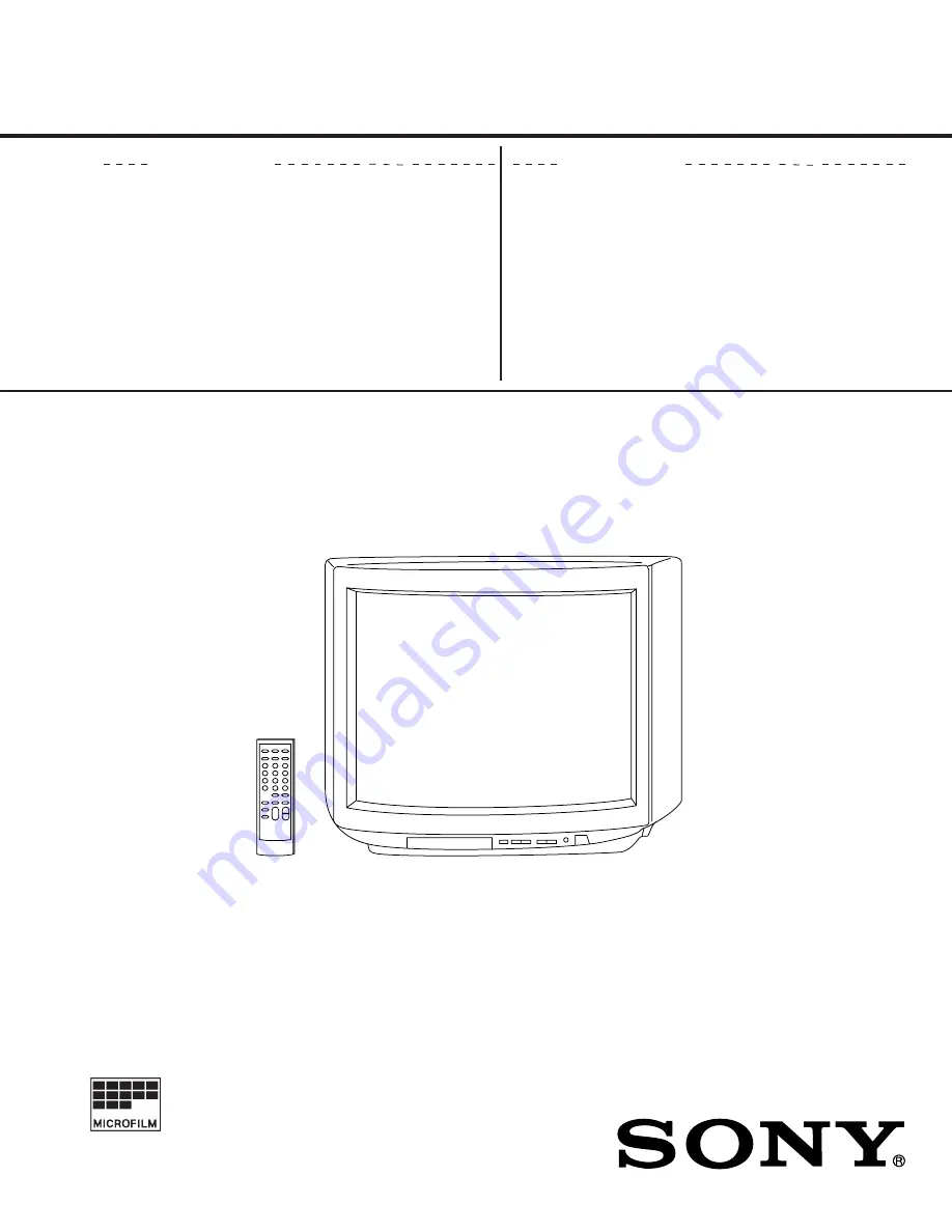 Sony TRINITRON KV-J25MF8J Скачать руководство пользователя страница 1