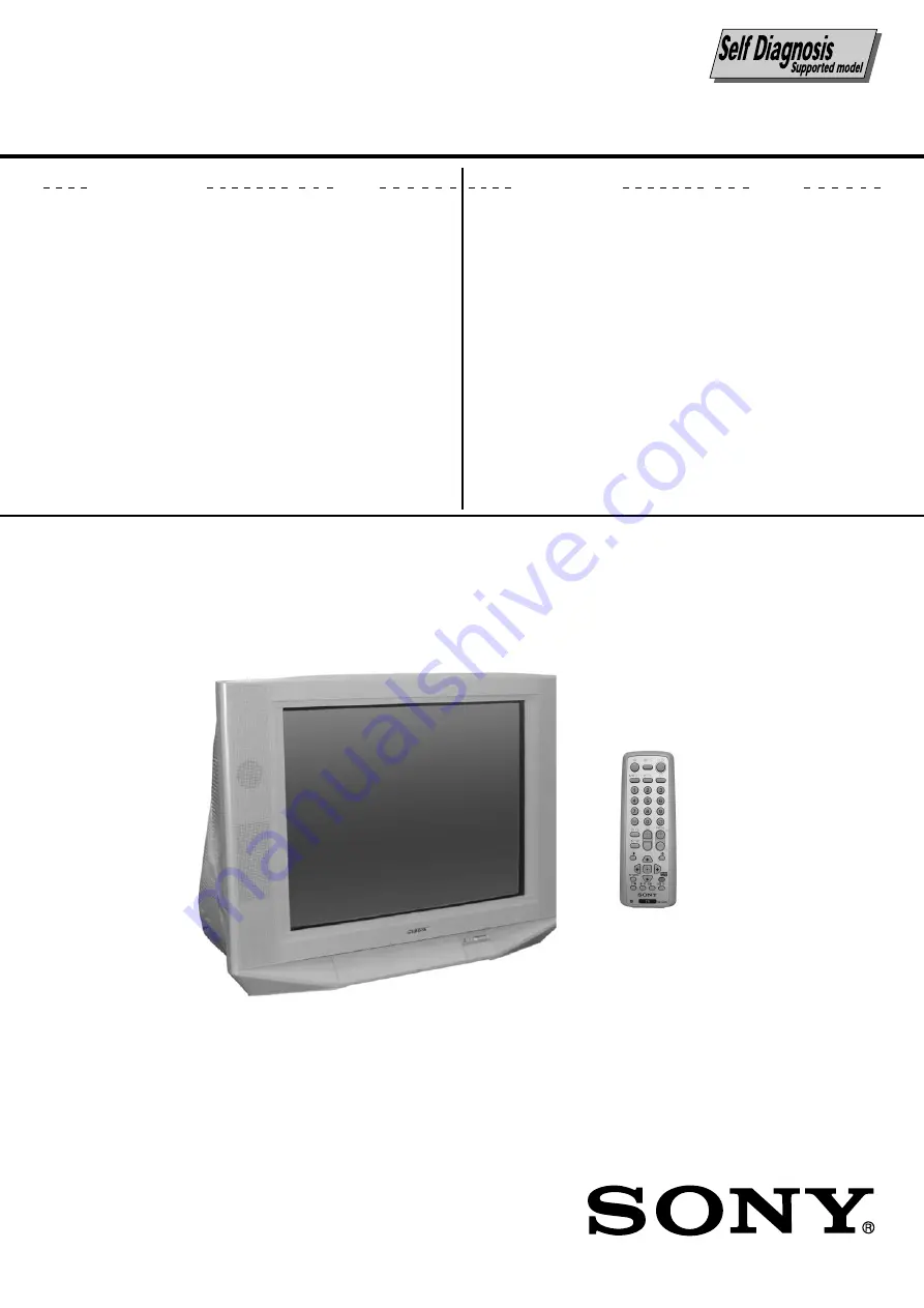 Sony TRINITRON KV-SZ29M80 Скачать руководство пользователя страница 2