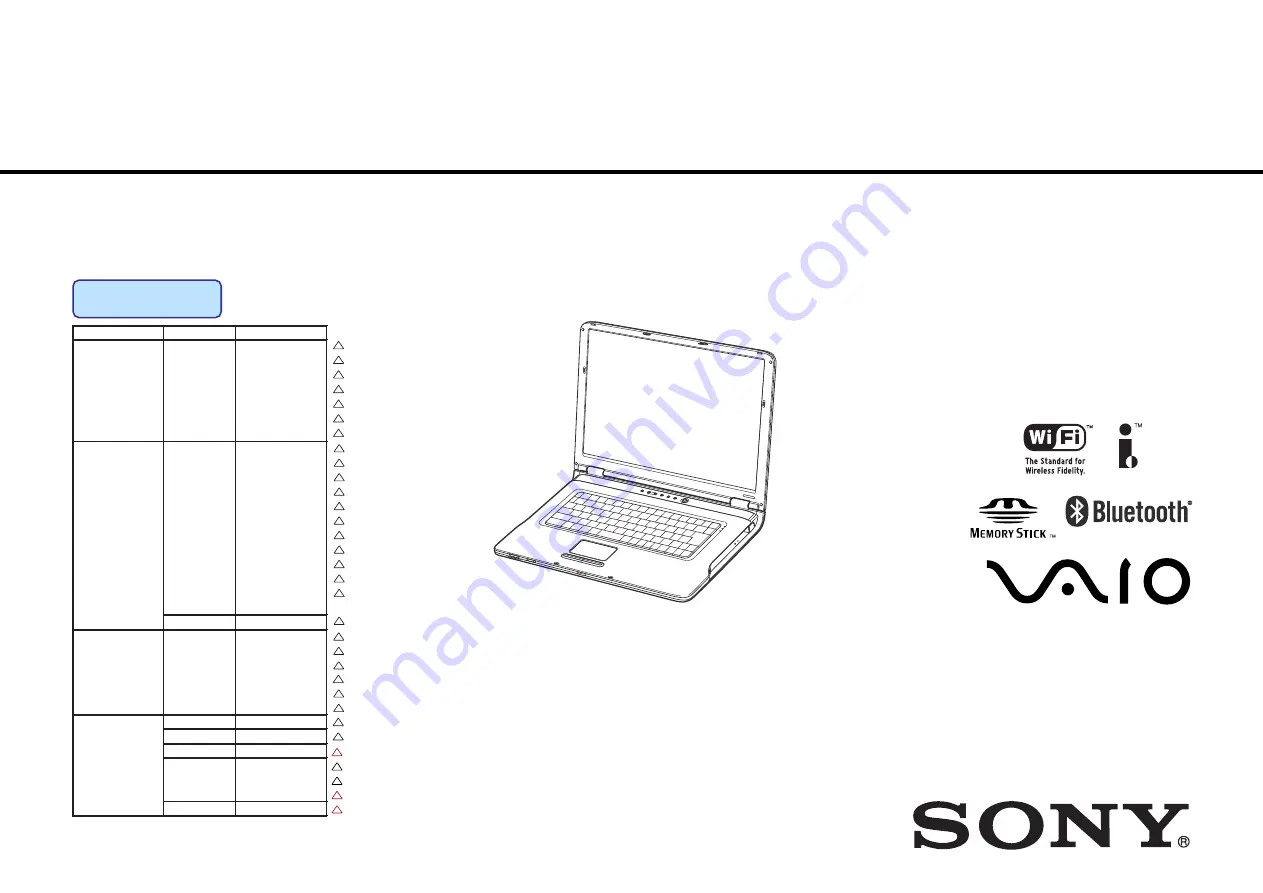 Sony Vaio Digital Studio VGN-A240 CTO Service Manual Download Page 1