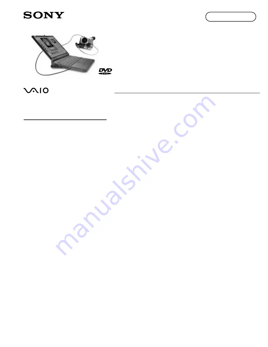 Sony VAIO PCG-XG38 Specifications Download Page 1