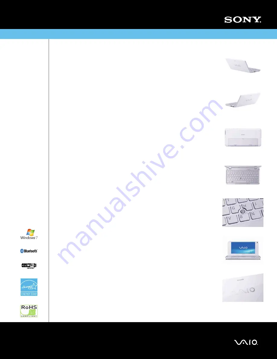 Sony VAIO VGN-P720D Specifications Download Page 1