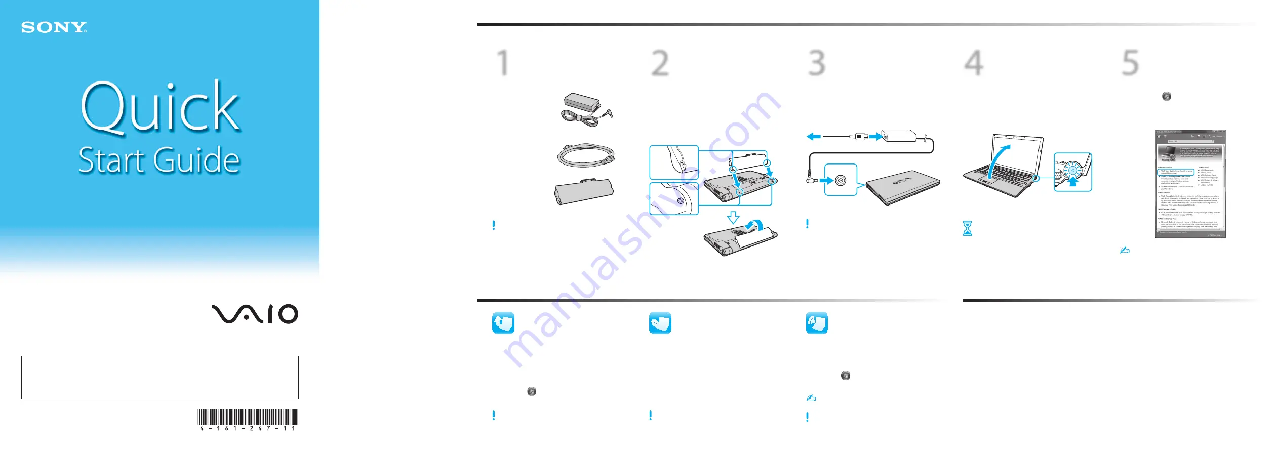 Sony VAIO VGN-Z Quick Start Manual Download Page 1