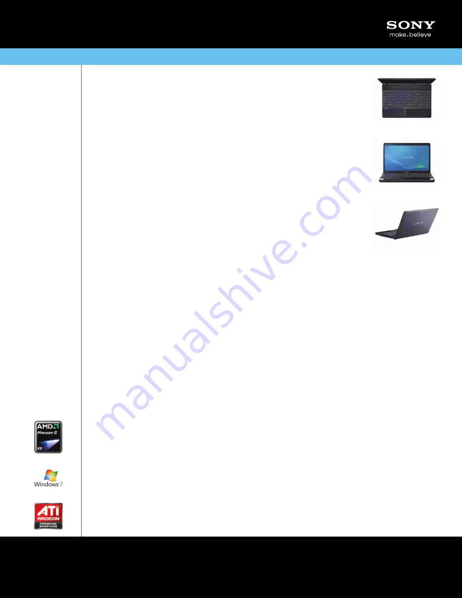 Sony VAIO VPCEE47FX/BJ Specifications Download Page 1