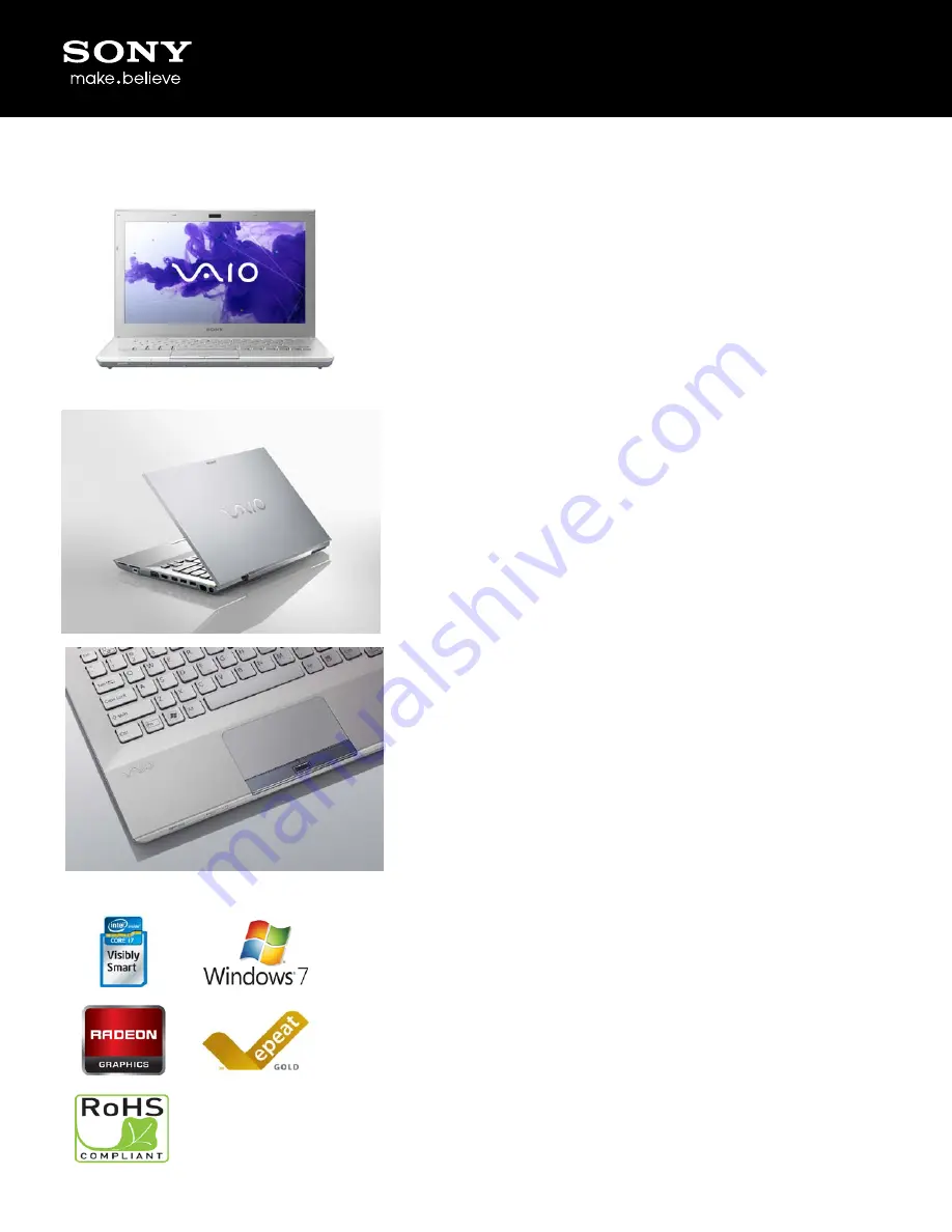 Sony VAIO VPCSA4AGX/SI Specifications Download Page 1