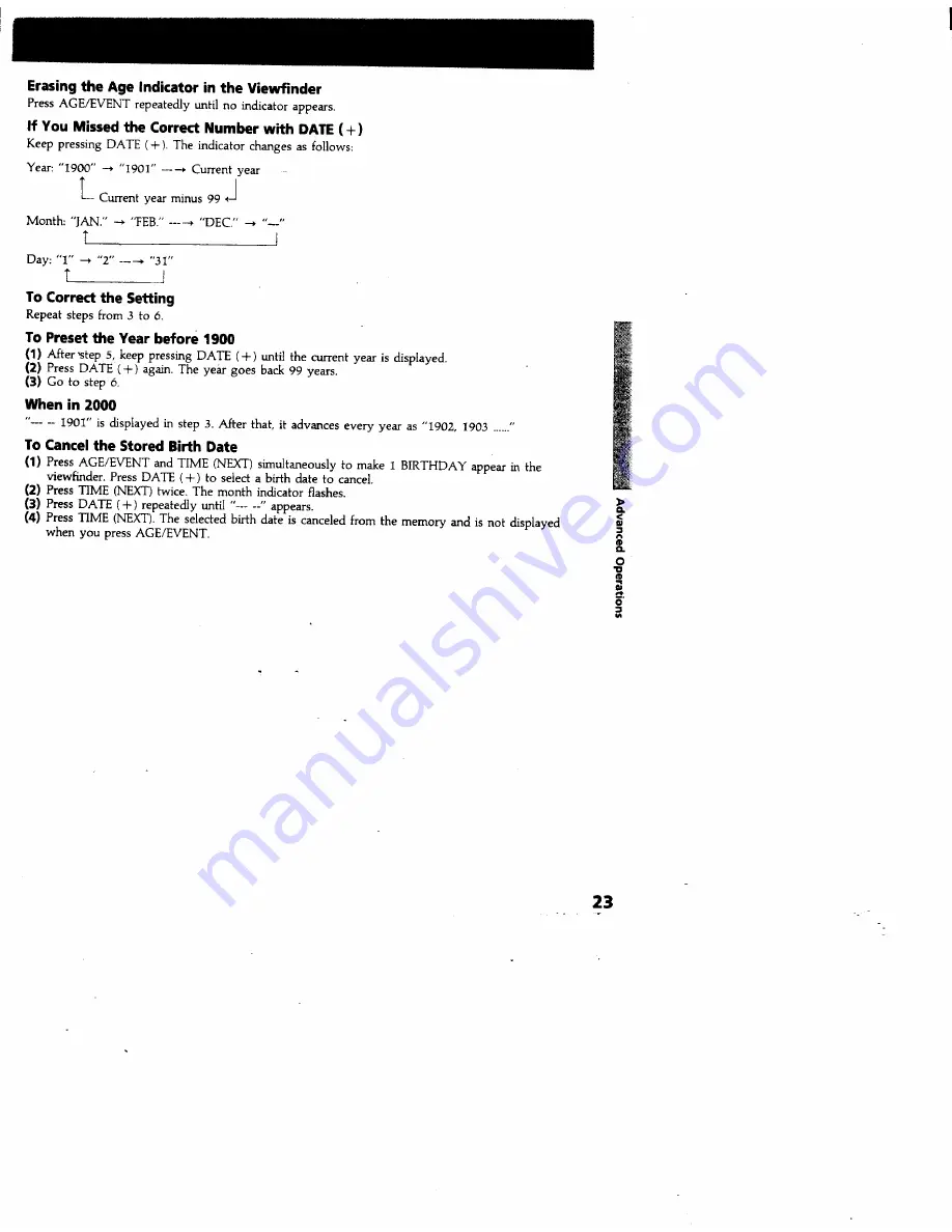 Sony Video8 Handycam CCD-FX340 Operation Manual Download Page 23