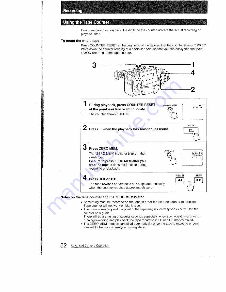 Sony Video8 Handycam CCD-FX410 Скачать руководство пользователя страница 52