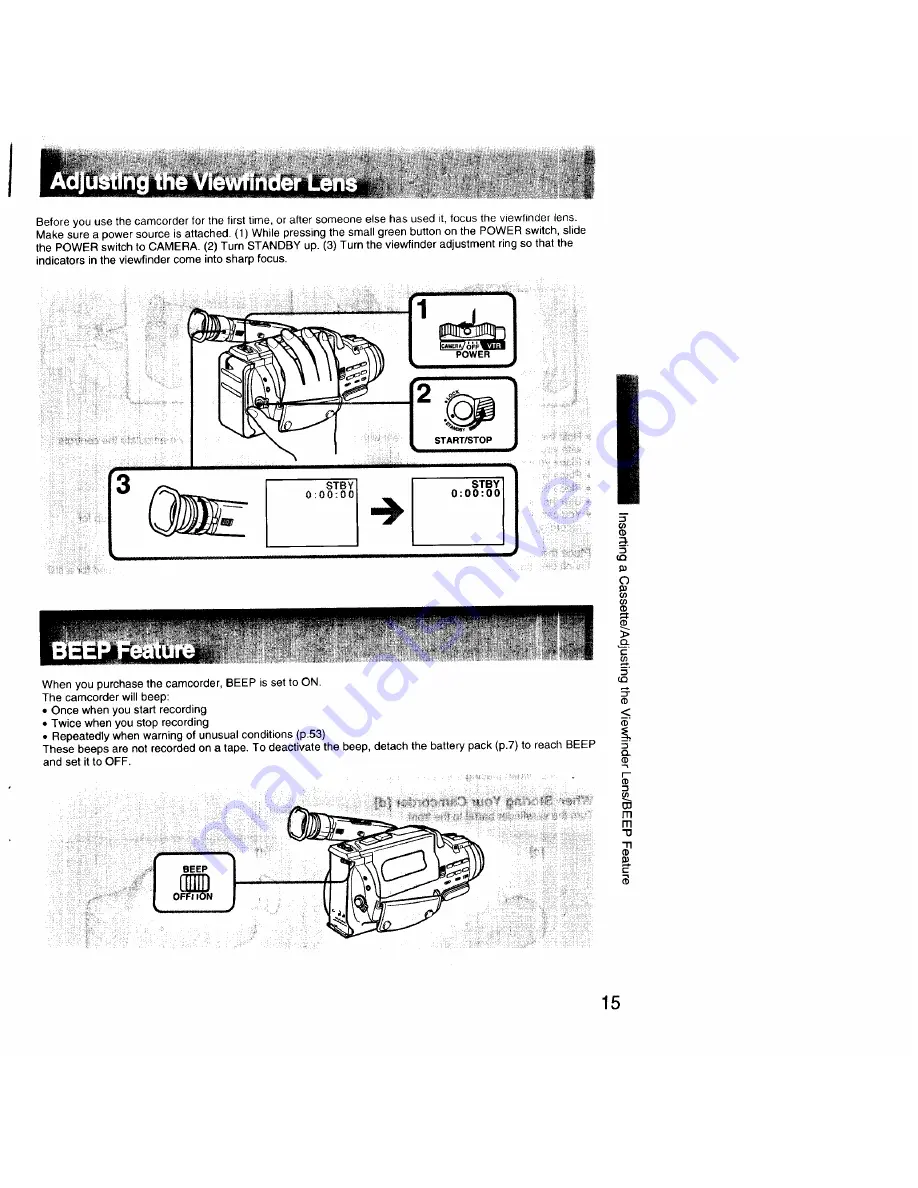 Sony Video8 Handycam CCD-FX620 Operation Manual Download Page 15