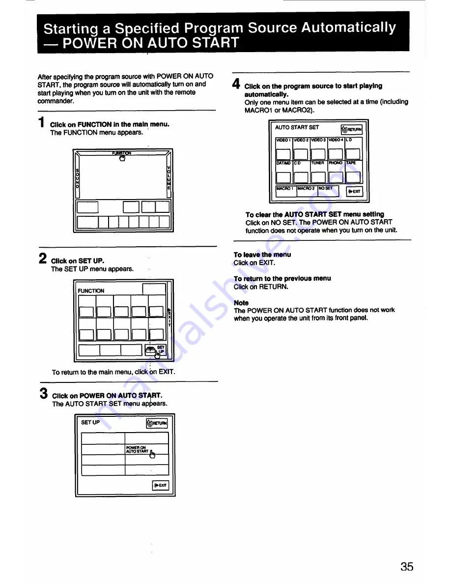 Sony Vision Touch STR-G1ES Operating Instructions Manual Download Page 35