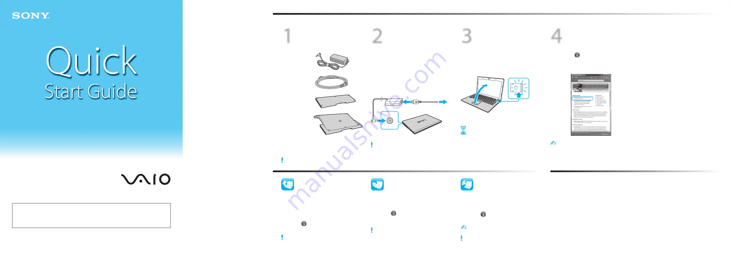 Sony VPCX111KX Quick Start Manual Download Page 2