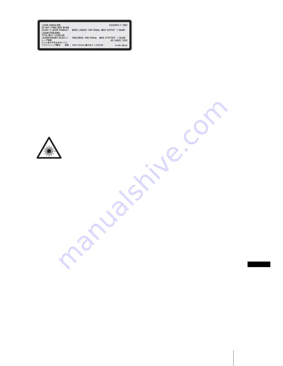 Sony VPL-FHZ700L Quick Reference Manual Download Page 127