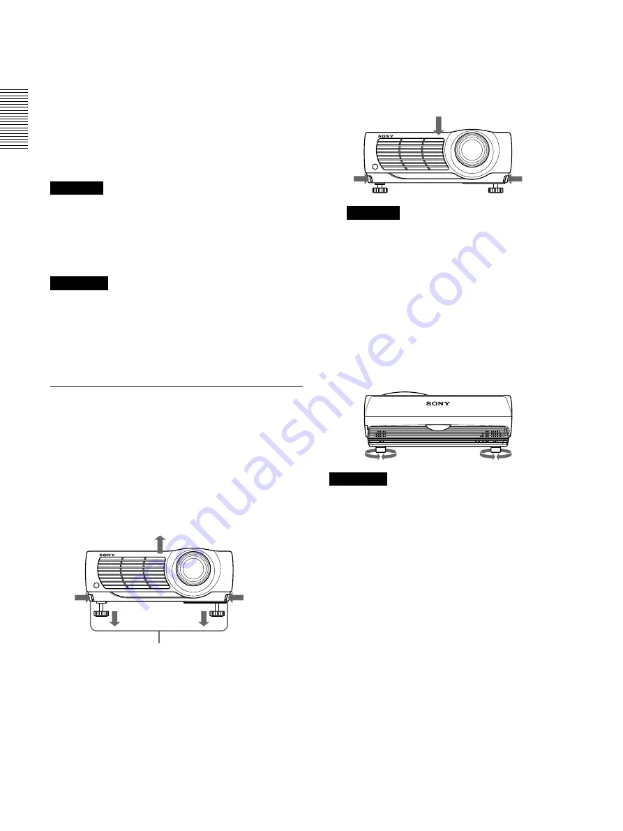 Sony VPL-PX11 Operating Instructions Manual Download Page 46