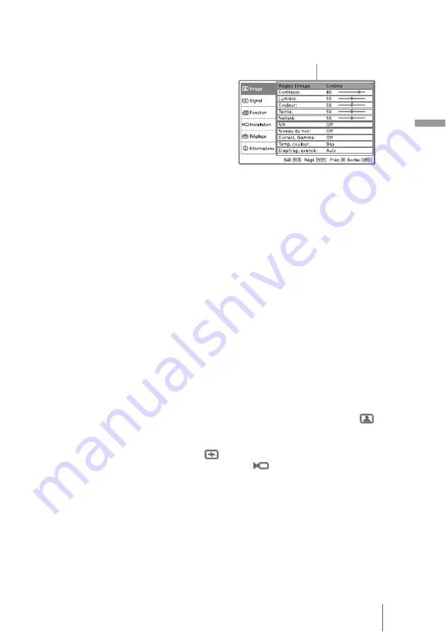 Sony VPL-V W100 Operating Instructions Manual Download Page 127