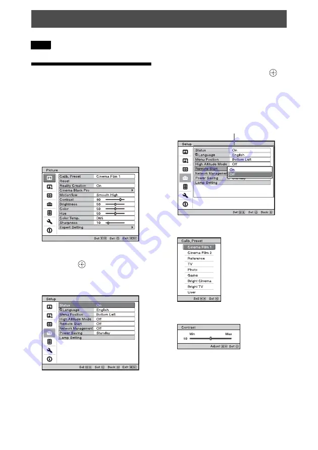 Sony VPL-VW550ES Operating Instructions Manual Download Page 22