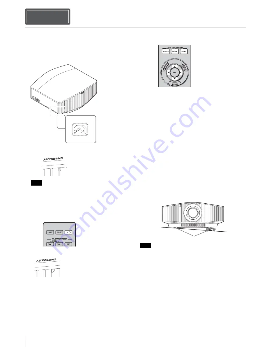 Sony VPL-VW870 Quick Reference Manual Download Page 4