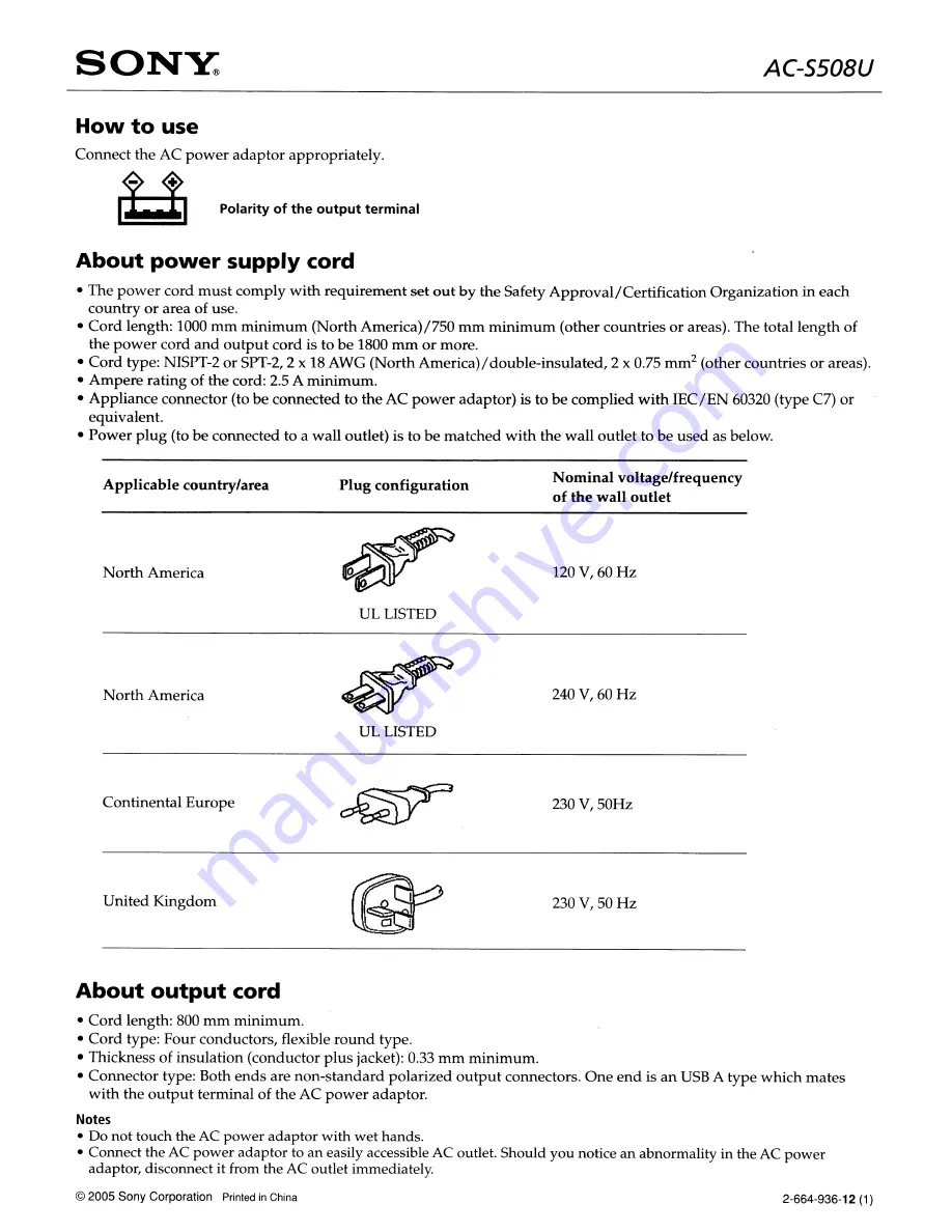 Sony Walkman BCR-NWU5 Operating Instructions Manual Download Page 2