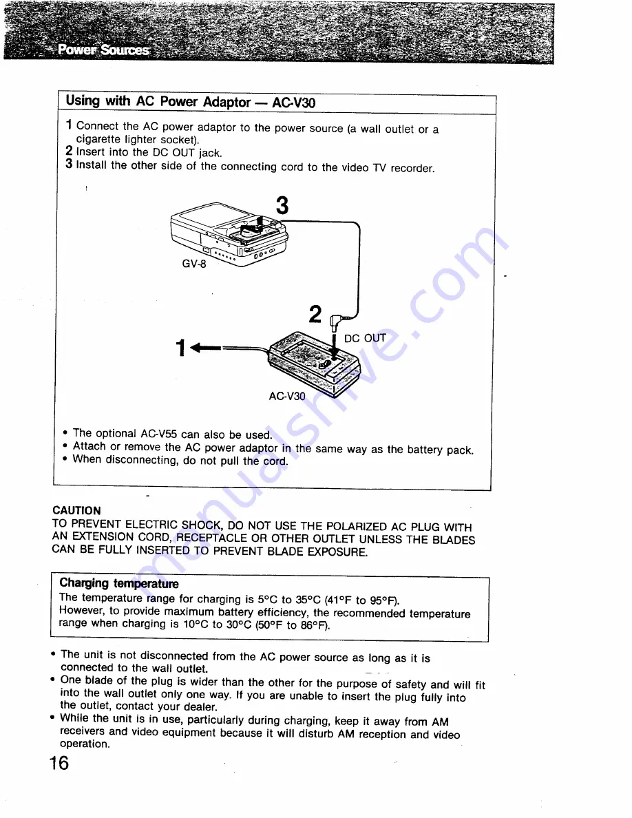 Sony Walkman GV-8 Operating Instructions Manual Download Page 16