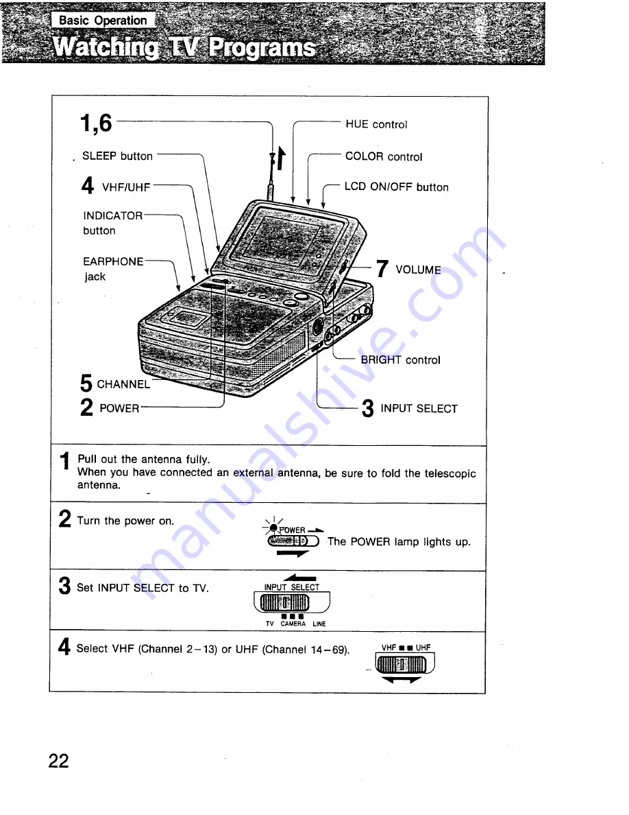 Sony Walkman GV-8 Operating Instructions Manual Download Page 22