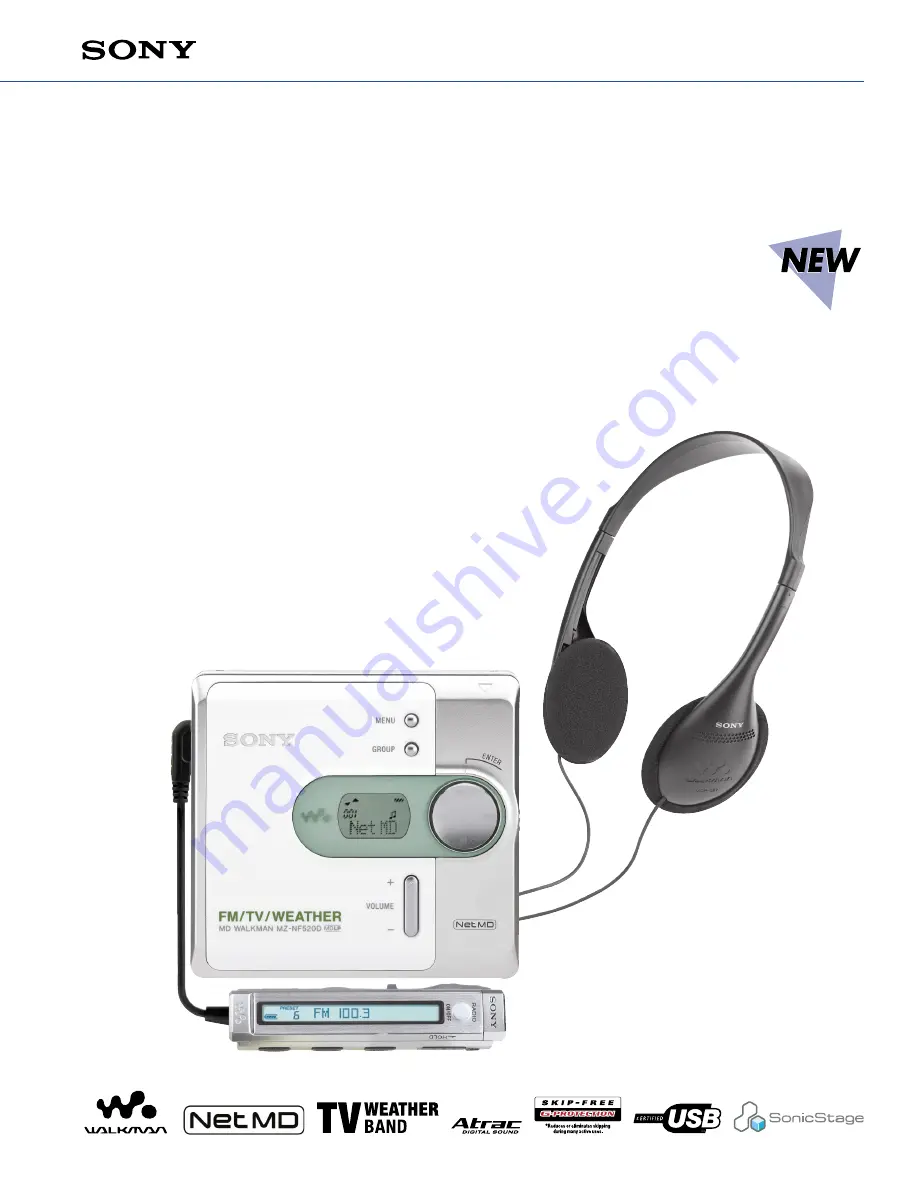 Sony Walkman MZ-NF520D Скачать руководство пользователя страница 1