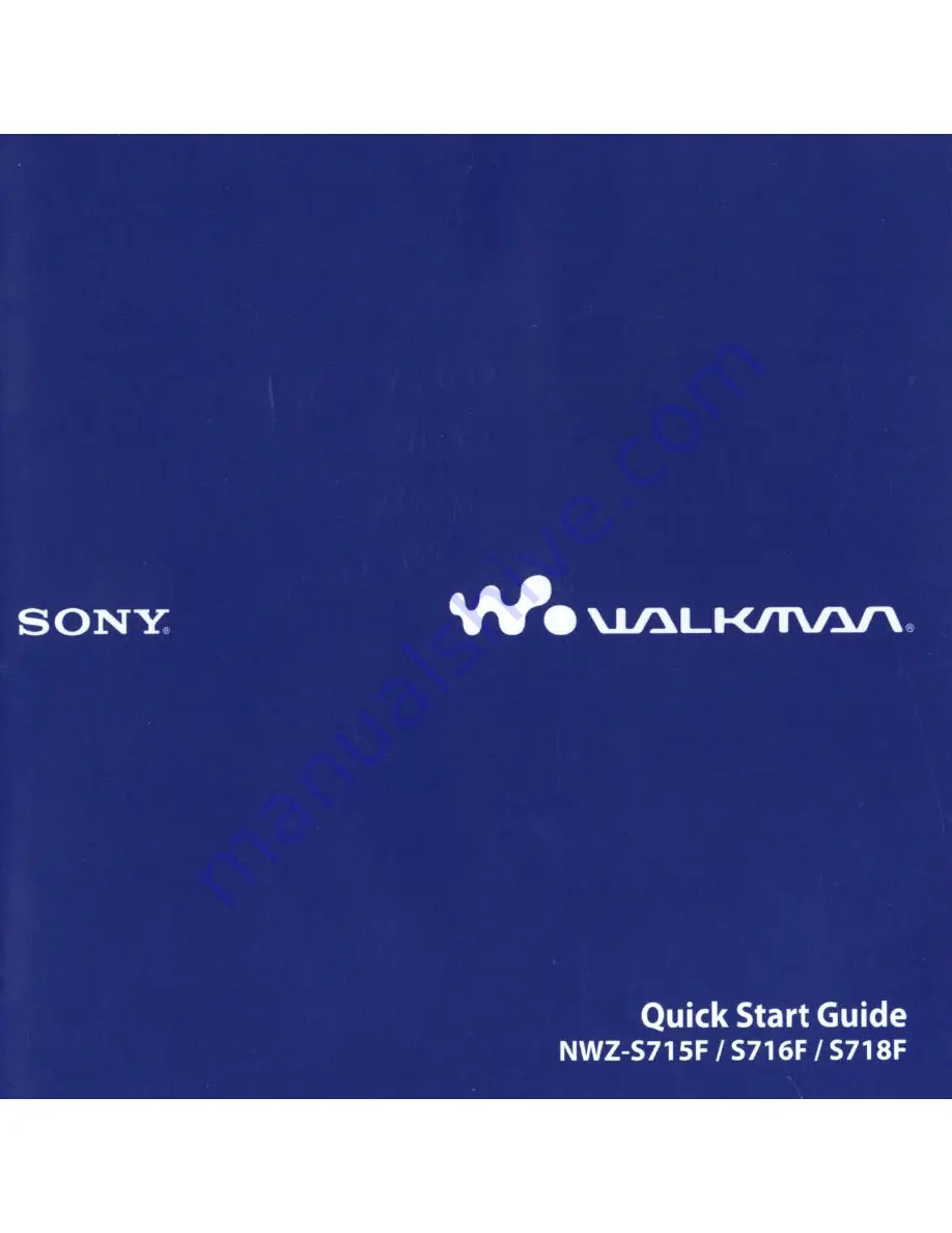 Sony Walkman NWZ-S715F Quick Start Manual Download Page 1