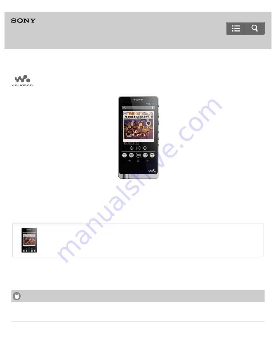 Sony Walkman NWZ-ZX1 Help Manual Download Page 1