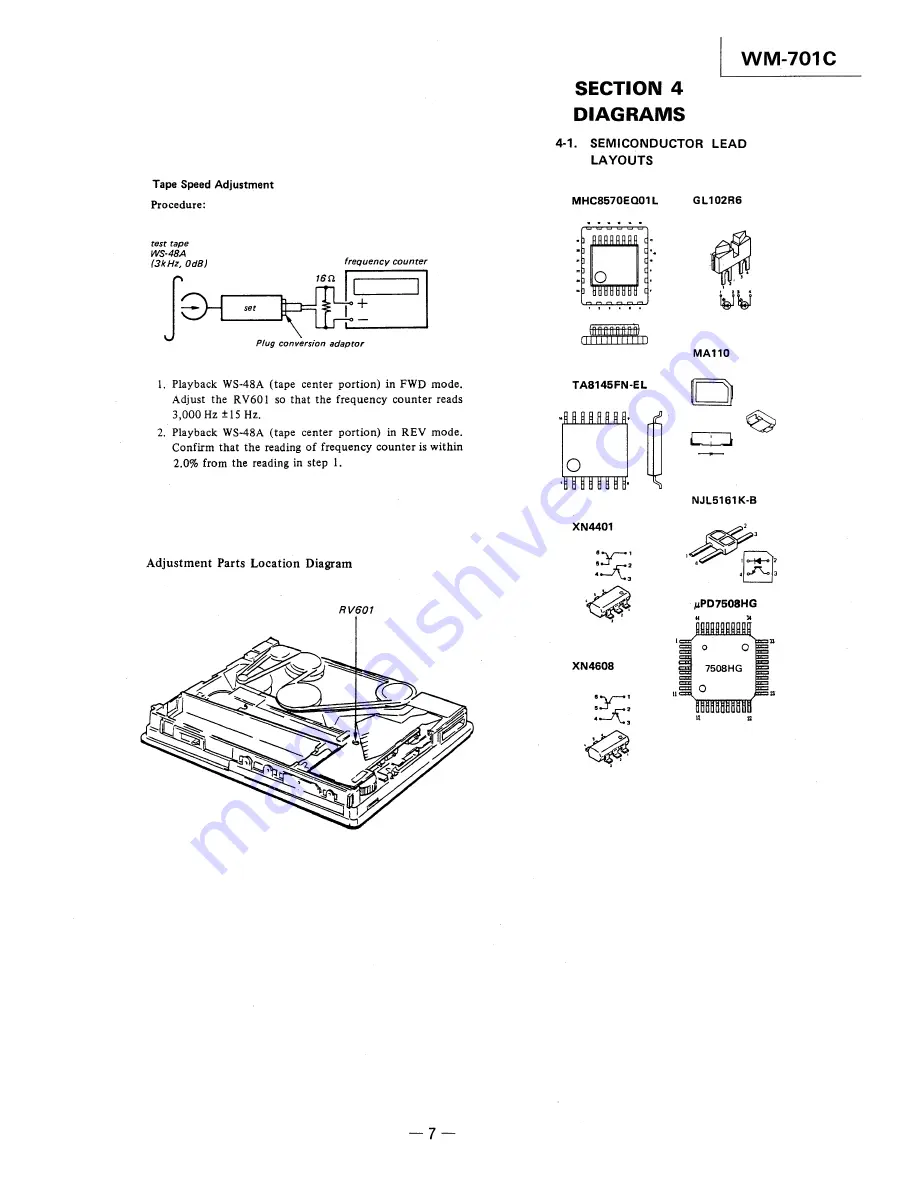 Sony Walkman WM-701C Скачать руководство пользователя страница 7