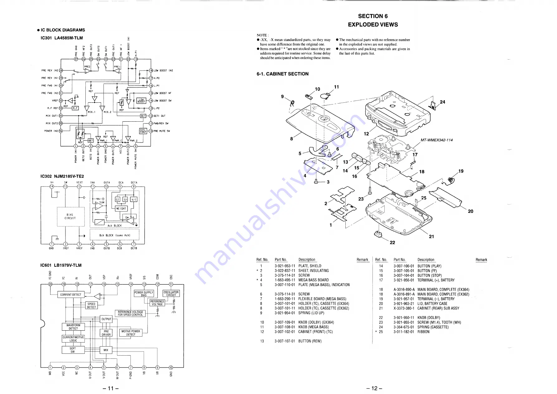 Sony Walkman WM-EX362 Service Manual Download Page 8