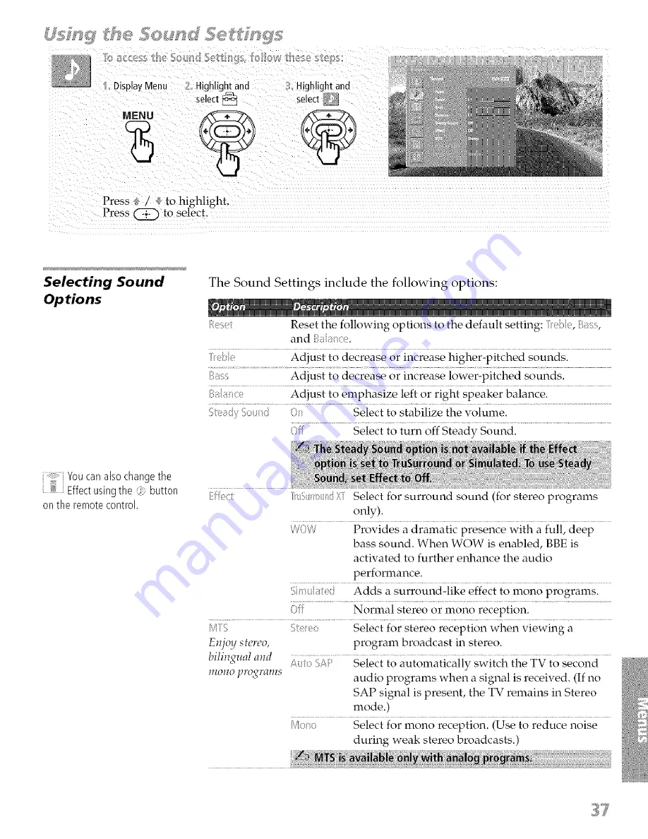 Sony Wega KD-34XBR970 Operating Instructions Manual Download Page 44