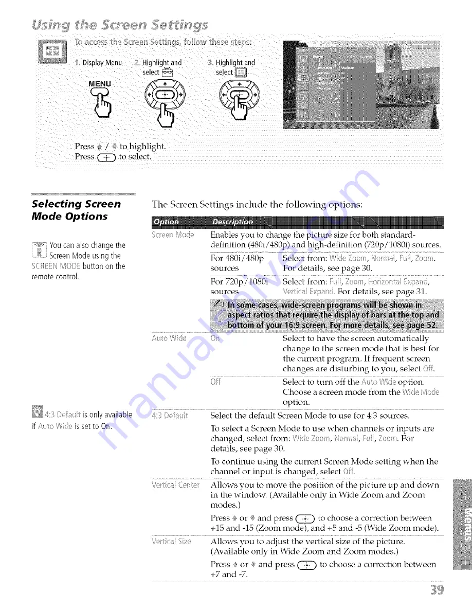 Sony Wega KD-34XBR970 Operating Instructions Manual Download Page 46