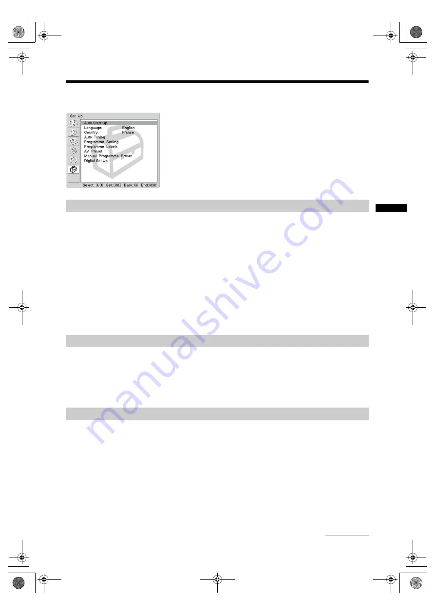 Sony WEGA KDE-W50A11E Operating Instructions Manual Download Page 31