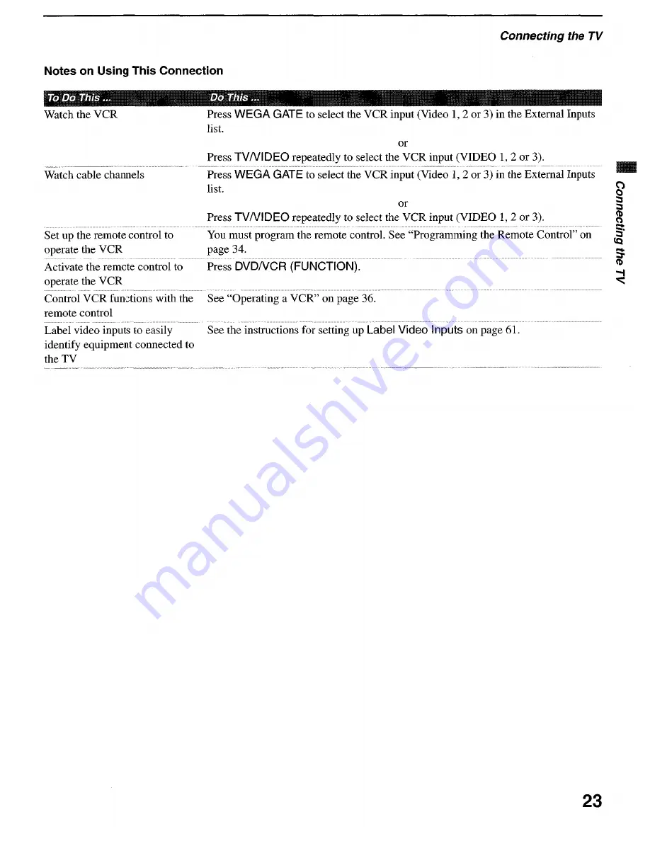 Sony WEGA KLV-S19A10 Operating Instructions Manual Download Page 23