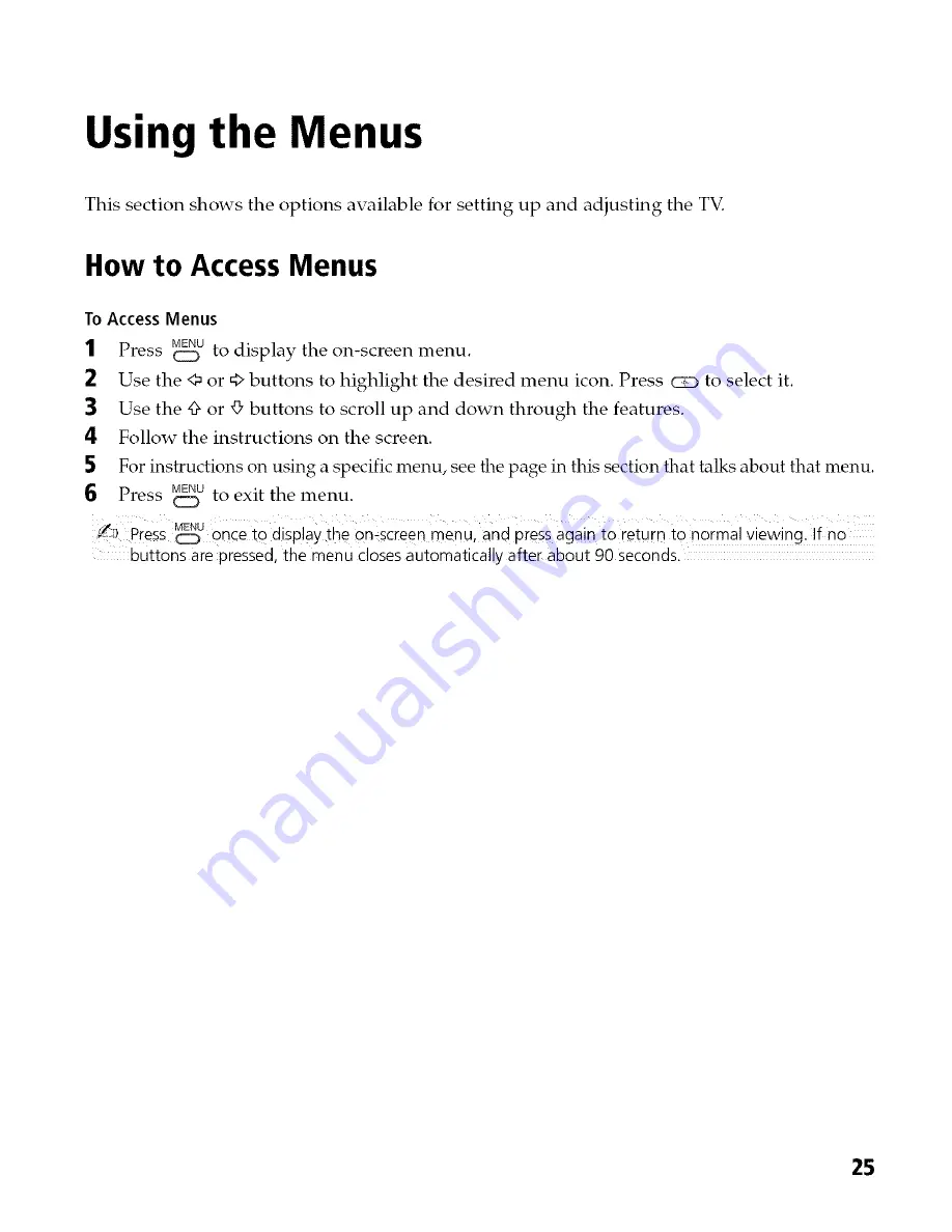 Sony WEGA KV-27FA210 Operating Instructions Manual Download Page 30