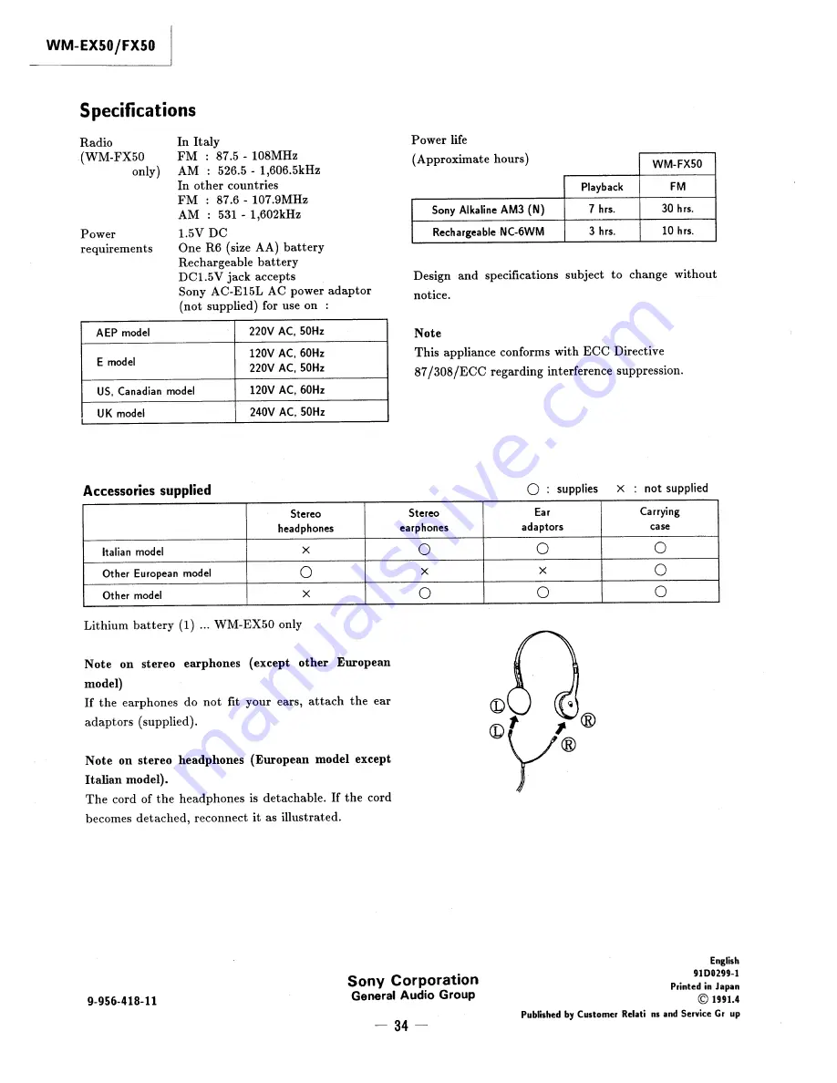 Sony WM-EX50 Service Manual Download Page 30