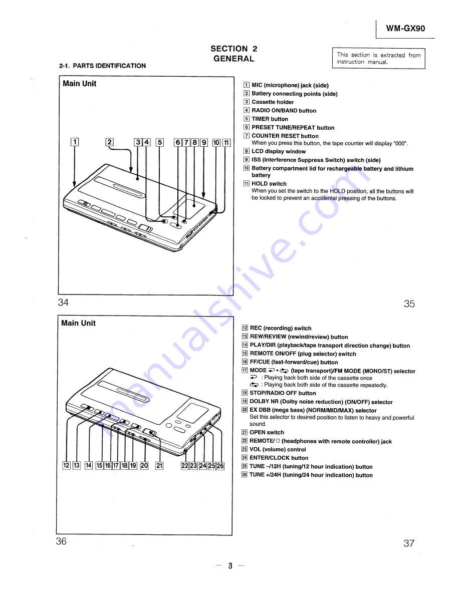 Sony WM-GX90 Service Manual Download Page 3