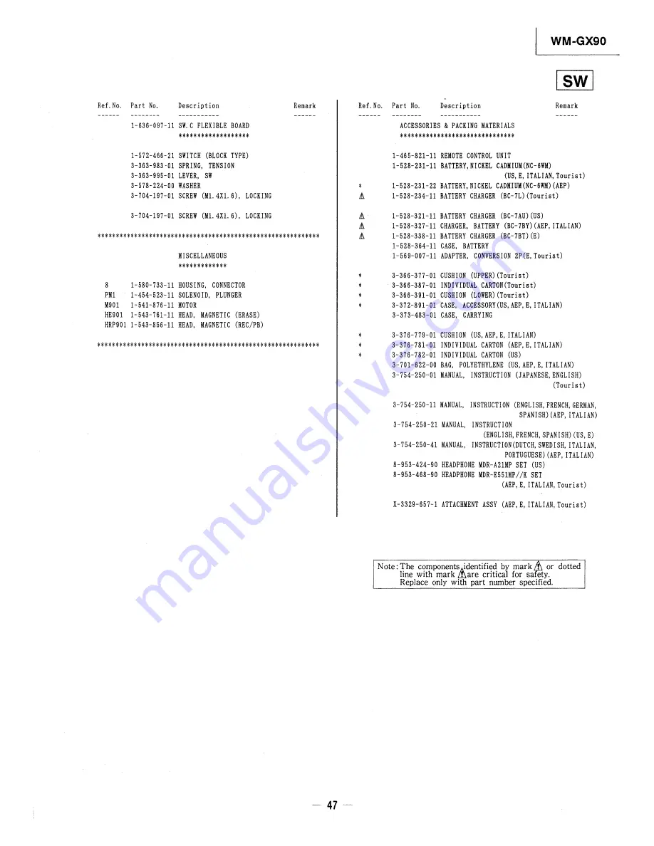 Sony WM-GX90 Service Manual Download Page 27