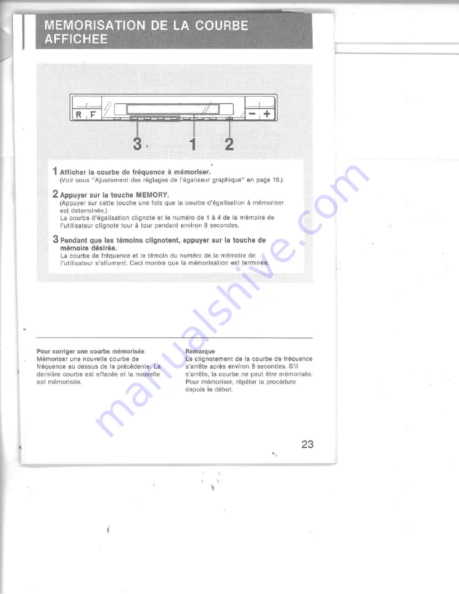 Sony XE-8 - Graphic Equalizer Operating Instructions Manual Download Page 23